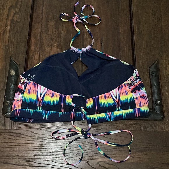 Athleta halter tie dye print swim top . New without tags . SZ XL - Picture 2 of 10